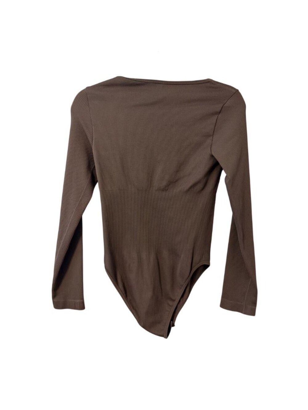 OQQ Womens Light Brown Long-Sleeve Ribbed Bodysuit Sz Large - Picture 12 of 12